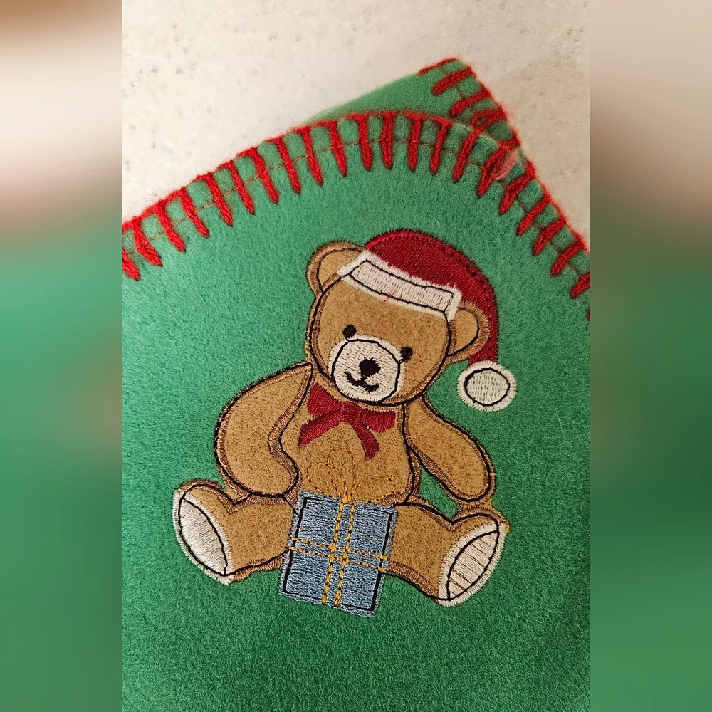 Christmas Holiday Bear Baby Blanket
